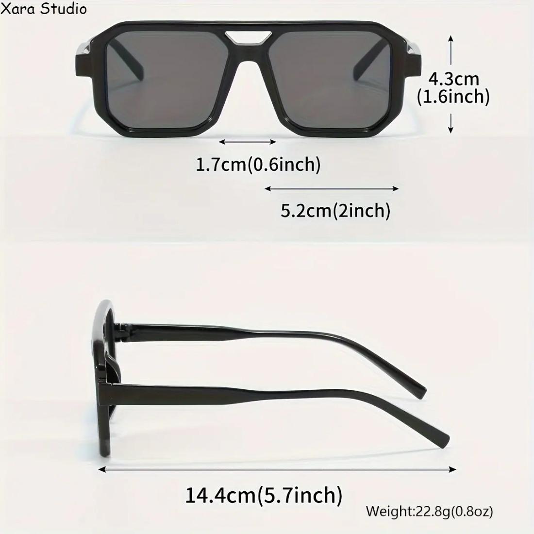 3-Pack Men’s Square Full-Rim Glasses – Double Frame Design, Stylish Minimalist Urban Eyewear with Durable PC Lenses, Comfortable Lightweight Fit for Daily Casual Wear & Office