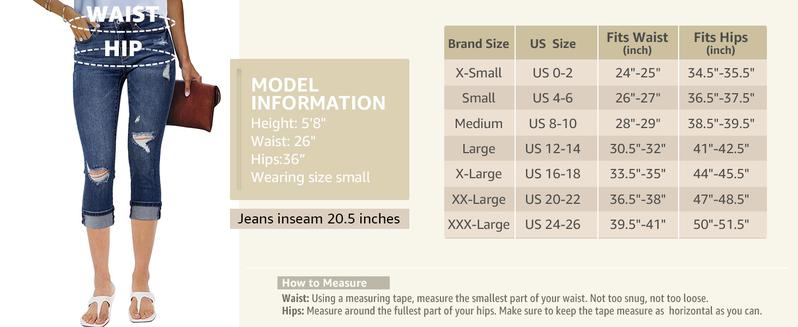 luvamia Denim Jeans for Women Stretch High Waisted Distressed Capris Ripped Skinny Cropped Pants Streetwear Bottom Pocket Womenswear Basic jeans for women