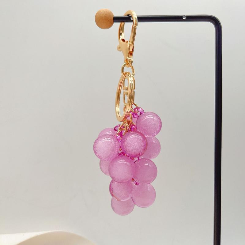 2PCS/3PCS/5PCS Grape Keychains, Creative Cute Bubble Jelly Grape Cluster Keychain Emulational Fruit Car Key Students' School Bag Pendant Gift