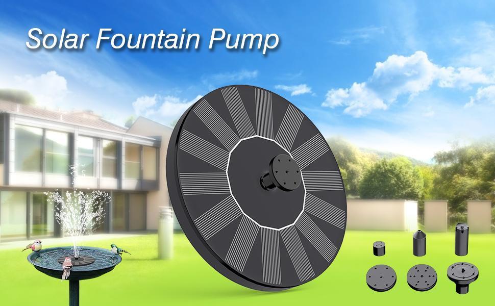 Solar Fountain Pump for Bird Bath Water Fountain  Solar Powered Fountain Pump,  Solar Panel Kit Water Pump,Outdoor Watering Submersible Pump for Pond, Pool, Garden, Fish Tank ,Free Standing Floating Solar Powered