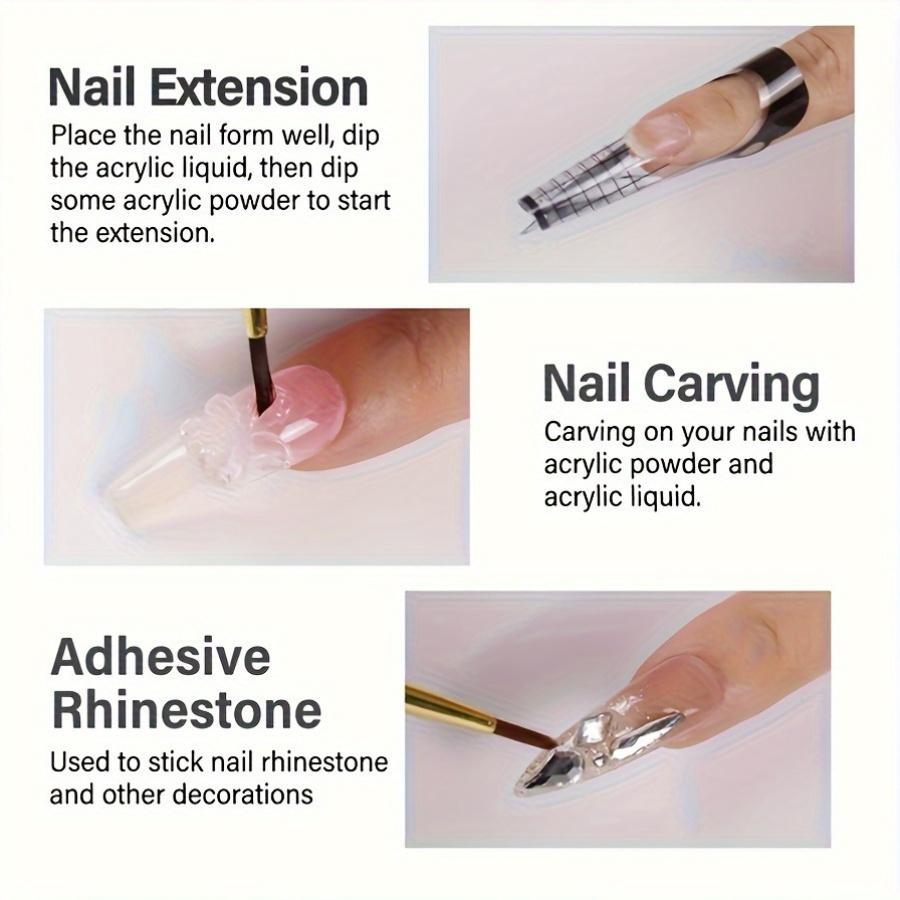 Nail Extension Acrylic Liquid Monomer System, 2 Counts Professional Nail Art Acrylic Liquid, Nail Polish for Salon & Diy Use, Acrylic Press Nails Nail Supplies, Nail Art Tool