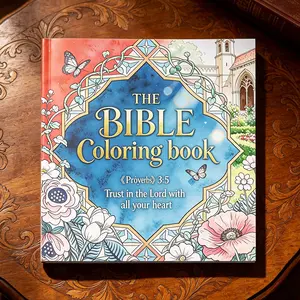 Vintage Floral Scripture Coloring Book, Adult Relaxation Stress Relief Doodle Workbook, Holiday Gift Leisure Fill Color Album