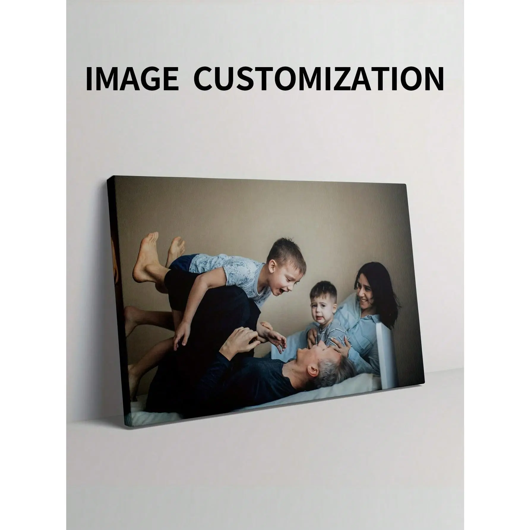 1pc Customizable Framed Canvas Poster, Personalize With Your Photos, Wall Decor, Waterproof, Suitable For Wedding, Mother's Day, Birthday, Graduation, Housewarming, Personalized Photo Gifts  Anniversary Gift