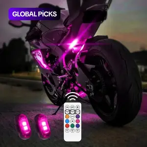Wireless LED Strobe Light with Remote Control, USB Rechargeable Waterproof Anti-Collision LED Emergency Warning Light for Cars, Motorcycles, Drones, Aircraft and Bikes, Rear Bike Light