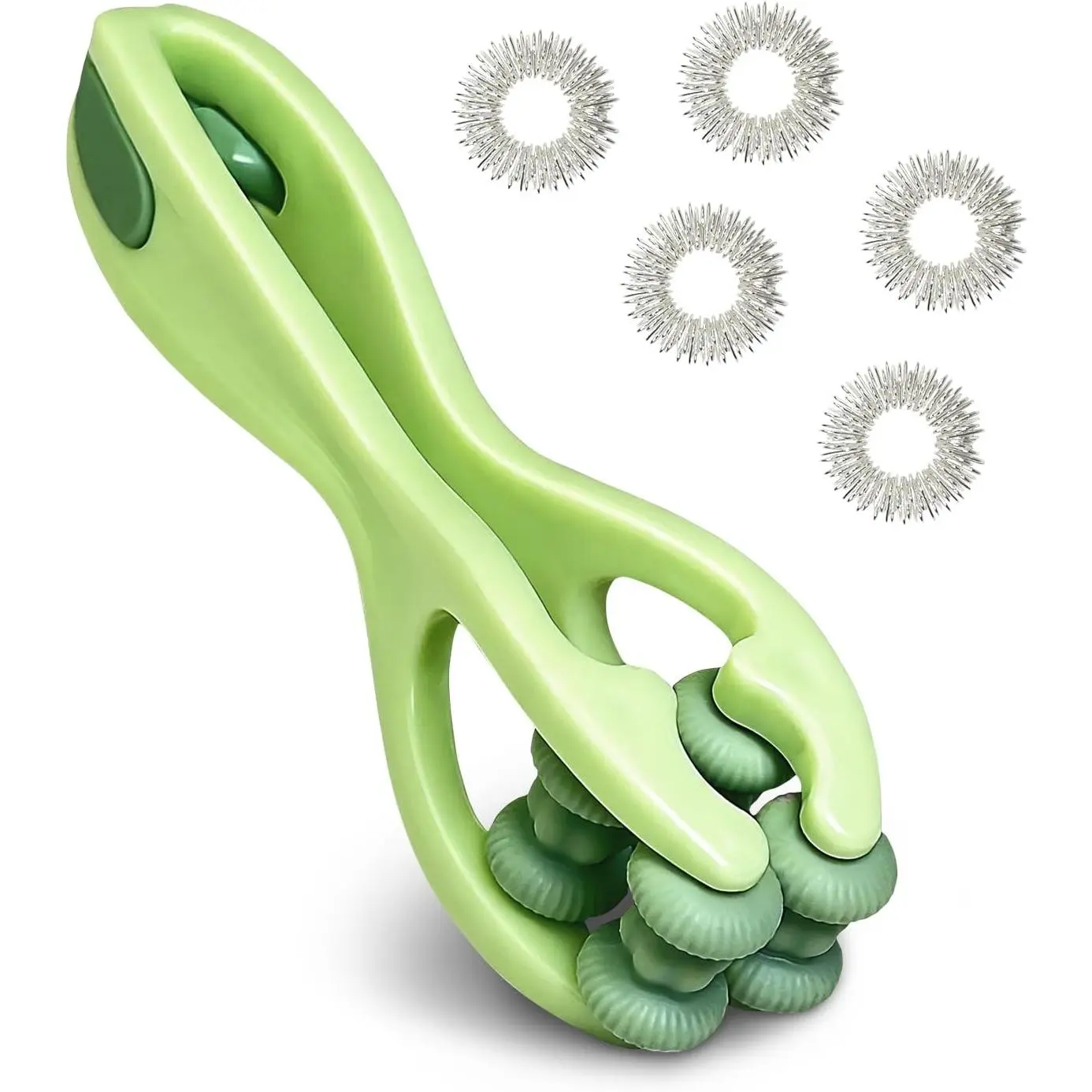 Finger Massager 6 PCS Set - Manual Finger Roller Massage Tool & Acupressure Rings for Arthritis, Trigger Finger, Carpal Tunnel, and Hand Pain Relief & Stress Fidget