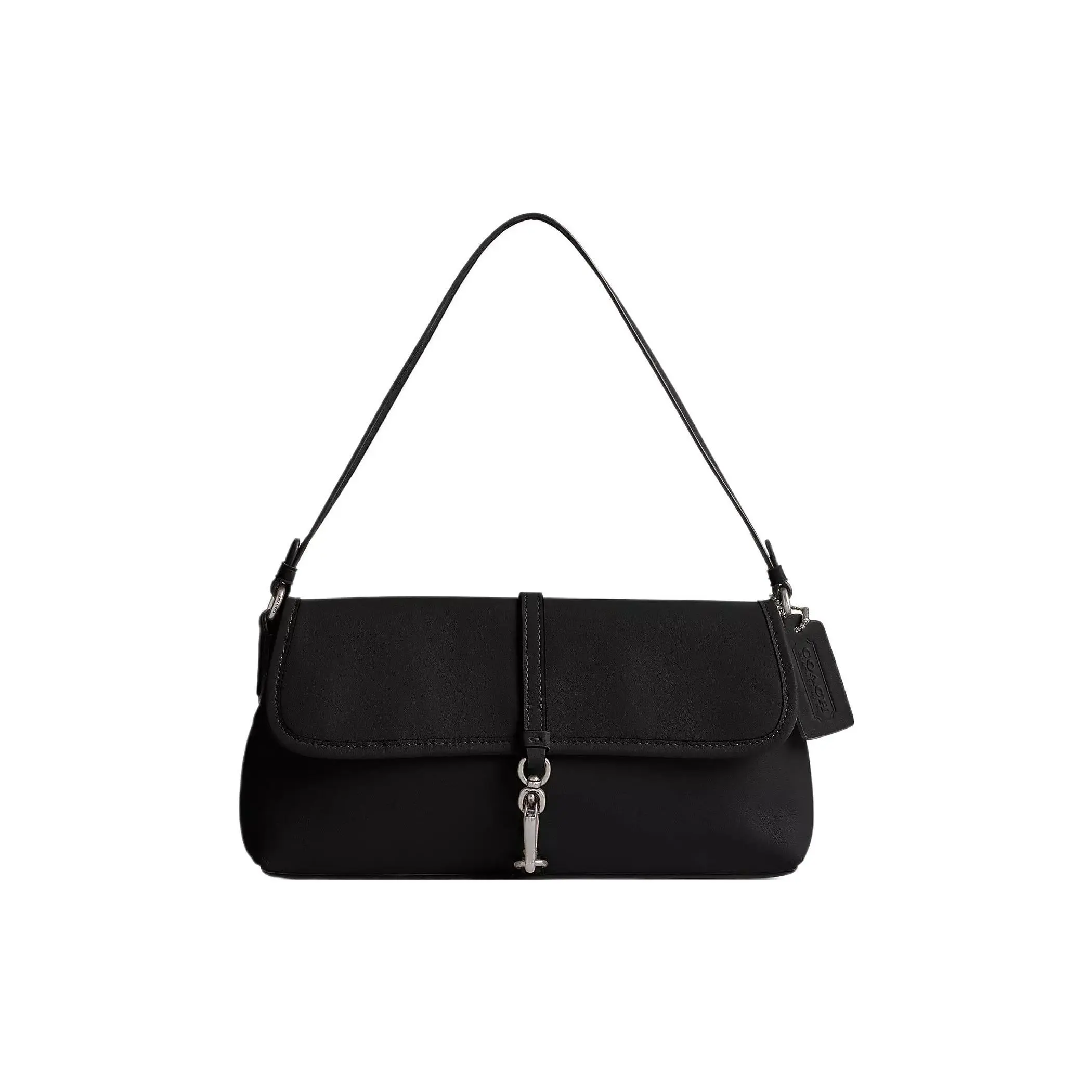 COACH Hamptons 26 Quilted Stripe Shoulder Handbag for Women, Black