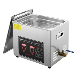 VEVOR Ultrasonic Cleaner with Digital Timer Heater, Professional Ultra Sonic Jewelry Cleaner, Stainless Steel Heated Cleaning Machine for Glasses Watch Rings Small Parts Circuit Board (10L)