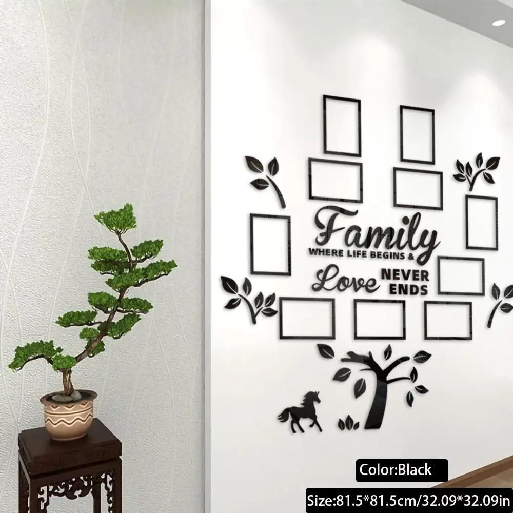 Acrylic Horse Wall Stickers, Self-Adhesive Puzzle Wall Decals, 100x100cm, Bathroom & Vanity Decor, Multi-Piece Assembly