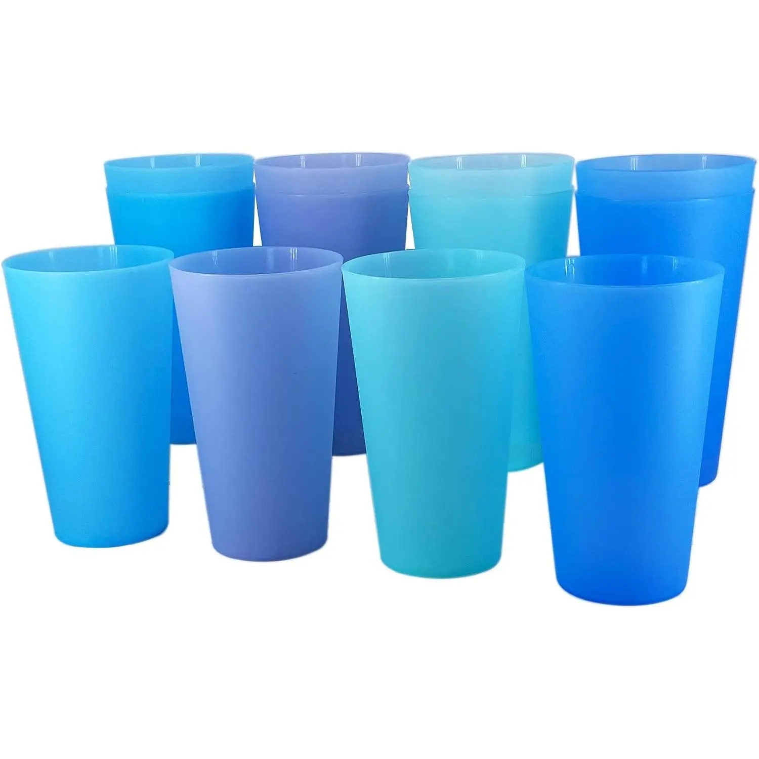 32oz Plastic Cups  set of 12, Large Plastic Tumbler Coastal | ,  Grade PP, Unbreakable, Top Rack Dishwasher Safe, Stackable,   Safe, Kitchen Party Camping Outdoor