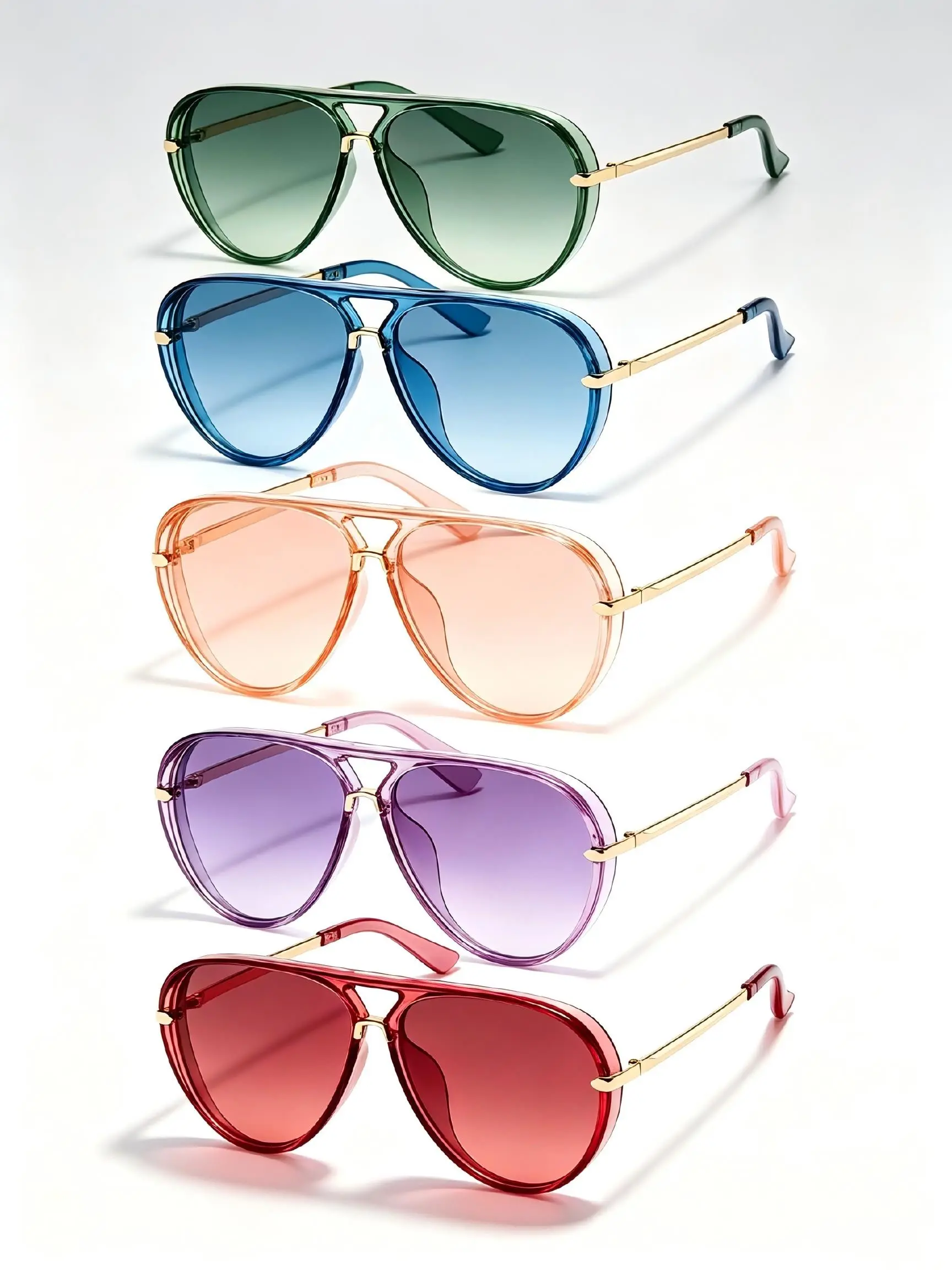 5pcs New Fashion Eyewear Set, Unisex European Style Frog Goggles, Trendy Streetwear Glasses, Daily Wearable Shades, Casual Stylish Glasses