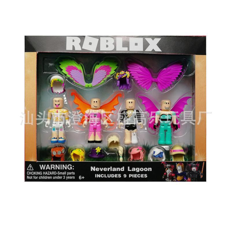 Roblox building block figurine with accessories comes in two color boxes, packaged in bags popular