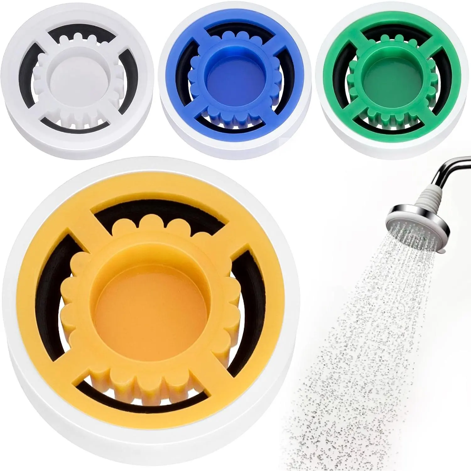 4 count Shower Flow Reducer Limiter, GPM 1.5/1.8/2.0/2.5, Shower  Water Saver Adapter Set, Water Flow Restrictor for Bathroom Toilet Kitchen- 4 Colors