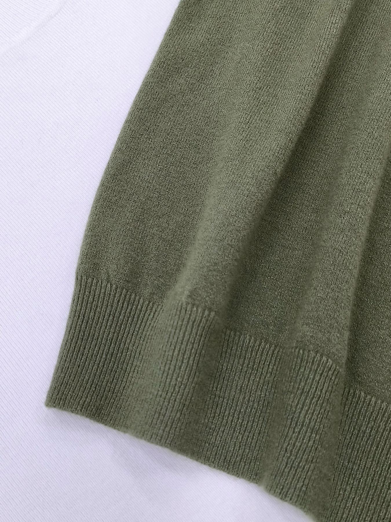 Women's Solid Color Crew Neck Short Sleeve Sweater, Casual Basic Knit Pullover for Spring & Fall, Fashion Women's Knitwear for Daily Wear, Womenswear