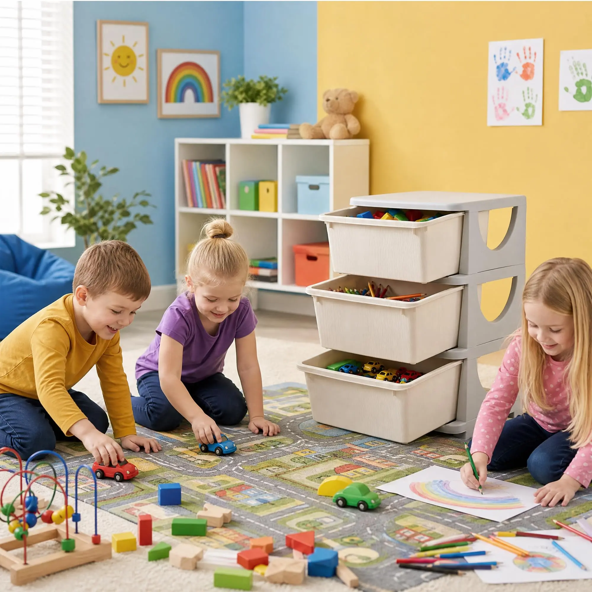 GARVEE 3-Drawer Toy Storage Organizer for Home Storage Organization