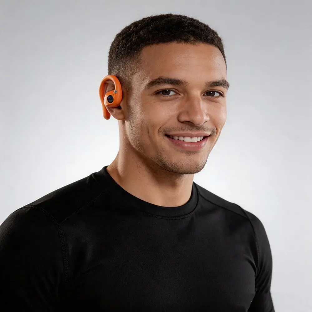Wireless Bone Conduction Earphones with Camera for Video ,Wireless Headphones with APP, Open-Ear, 10 Hours Music Time , Bluetooth Call,Hands-free POV Camera, 8GB Memory,Photo&Video Shooting, Audio Recording, AI Real Time Translation