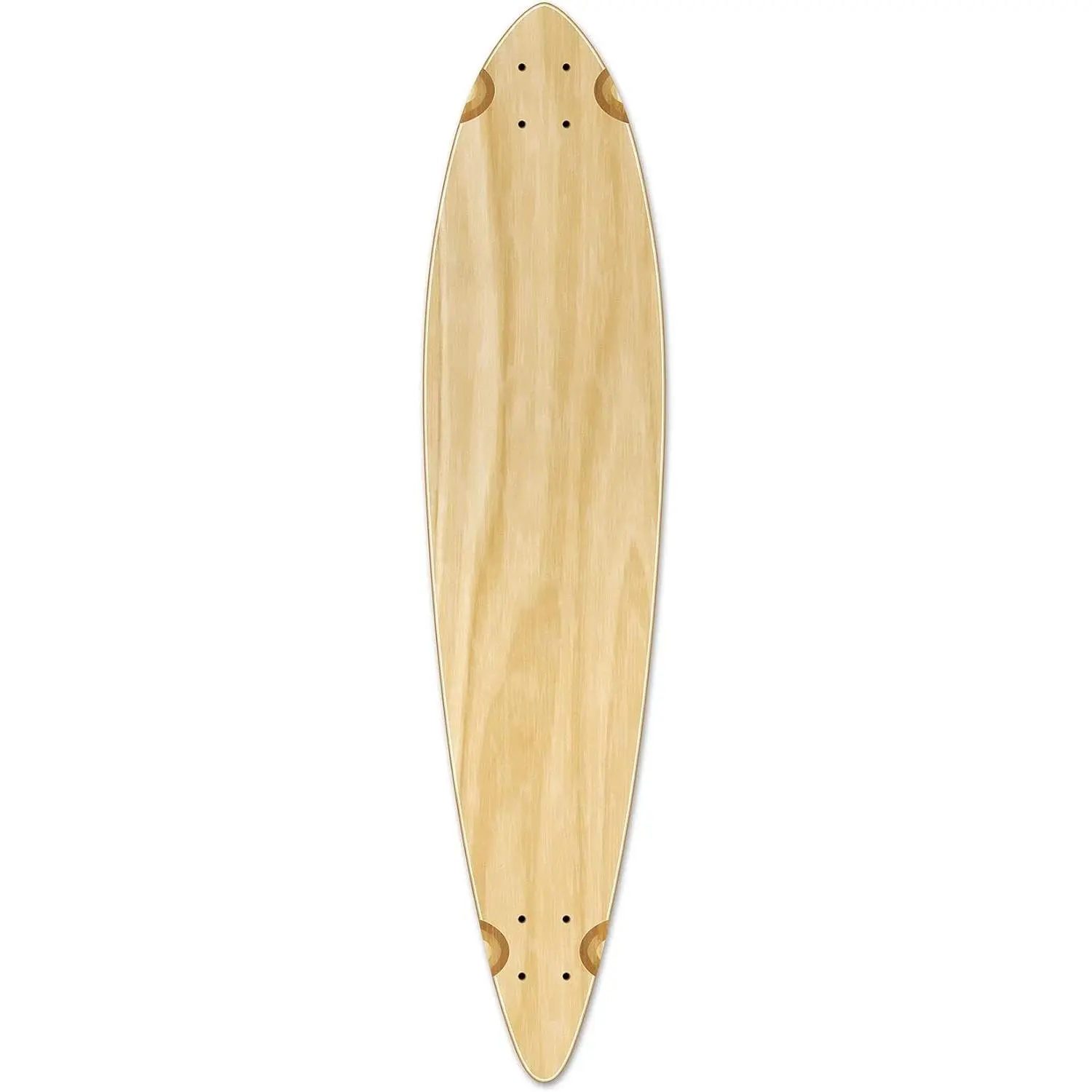 Blank Natural Pintail Longboard Deck 40"x 9" 9-Ply Maple Deck for All Level Riders Long Board Deck Only