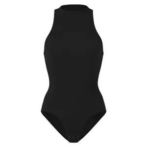 Women's Seamless High Neck Bodysuit Shapewear Tummy Control Body Shaper Sleeveless Slimming Thong Bodysuit