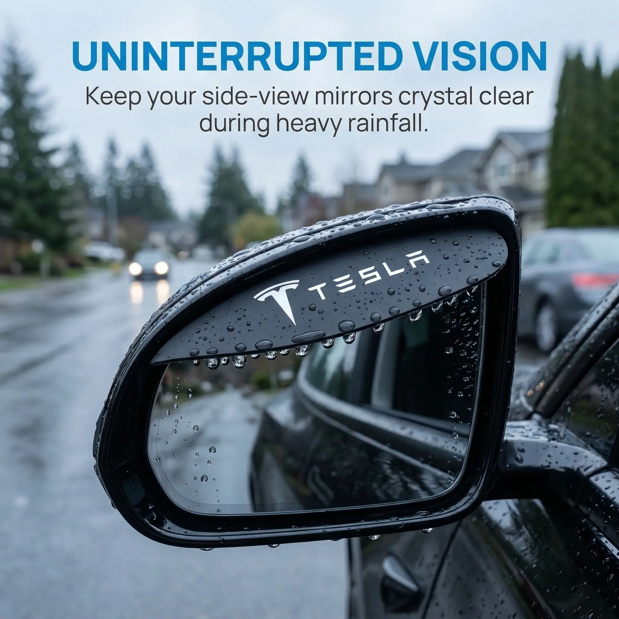2‑Pack Tape‑On Side Window Rain Guards, Smoke Acrylic Window Visors Wind Deflectors, UV‑Resistant Weather Shield, Reduce Wind Noise, Exterior Car Accessories, Compatible with Model Y,Model 3,Model X,Model S,Cybertruck, Great Gift For Electric SUV & Sedan
