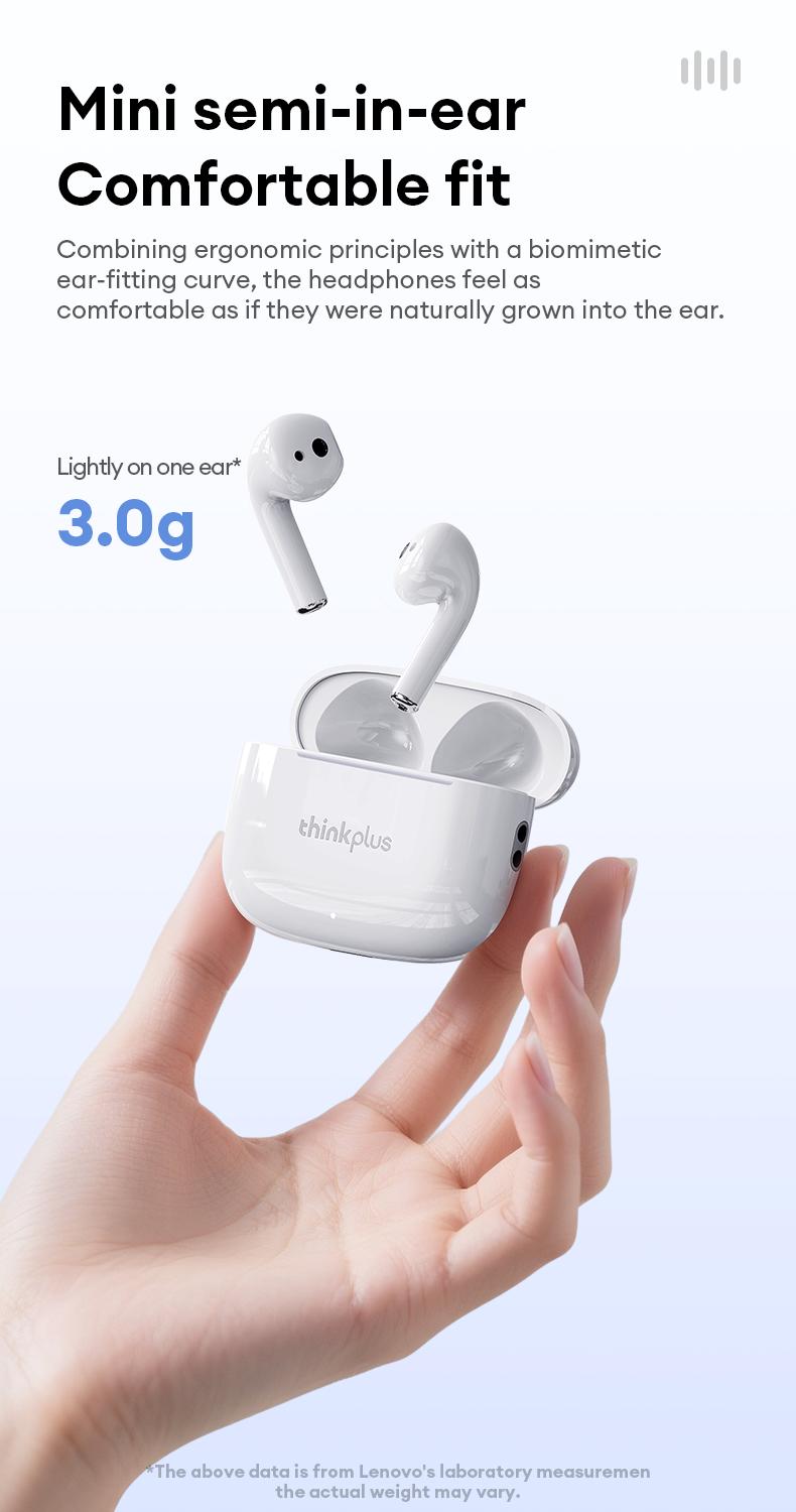 thinkplus LP30 PRO Bluetooth earbuds semi-in-ear true wireless earbuds Bluetooth 5.4 long battery life suitable for running music calls noise cancellation for lenovo lp40pro