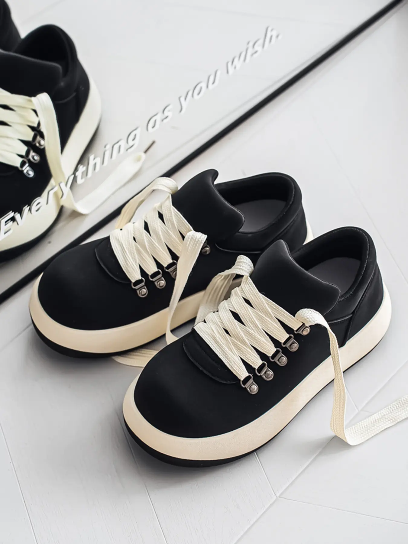 Men's shoes four seasons niche ugly cute breadboard shoes youth thick-soled increased non-slip casual sports shoes