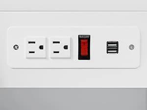 Sikaic Nightstand with 3 Drawers Charging Station White Bedside Cabinet Modern Accent Tables USB Ports Power Outlets Storage Modern Furniture