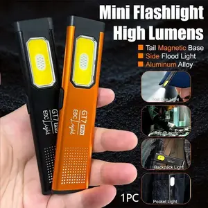 Dual Light Work Lamp, Bright Mini USB Rechargeable Flashlight, Magnetic Clip-On Lantern, Ideal for Outdoor Camping Hiking Home Use, Magnetic EDC Flashlight, Clip on Torch