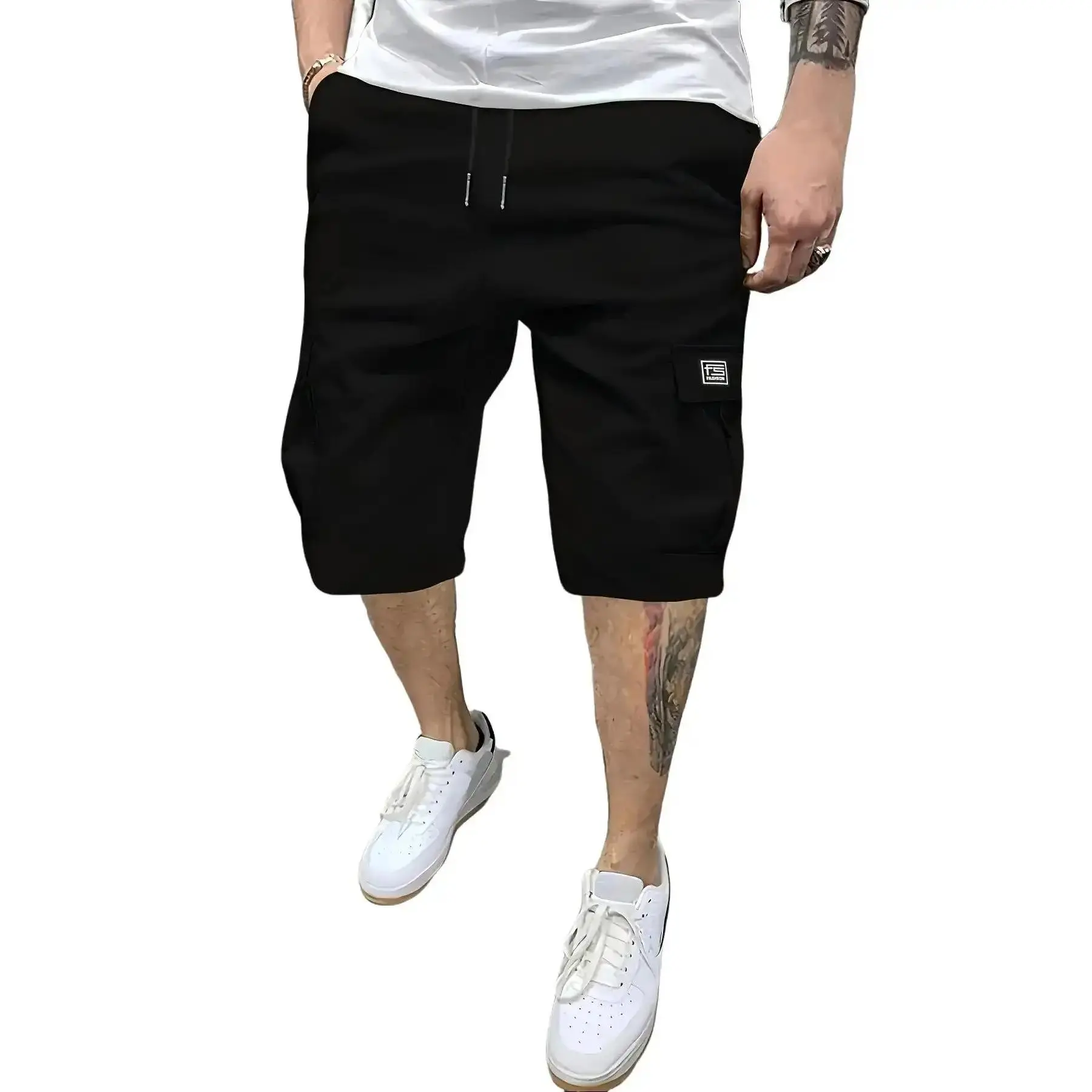 Men's lightweight breathable work shorts, multi-pocket outdoor work shorts, men's sports and fitness streetwear, men's work shorts