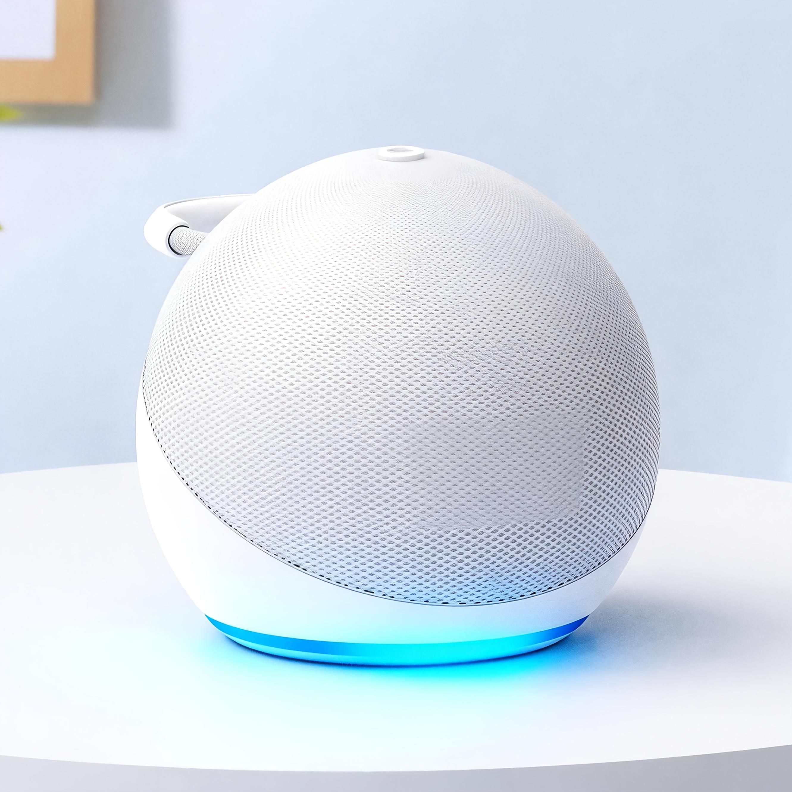 Spherical 5Th Generation Alexa Dot Smart Speaker with RGB LED Lighting Wireless Desktop Subwoofer Portable Base New Smart Speaker, Available in Three Colors