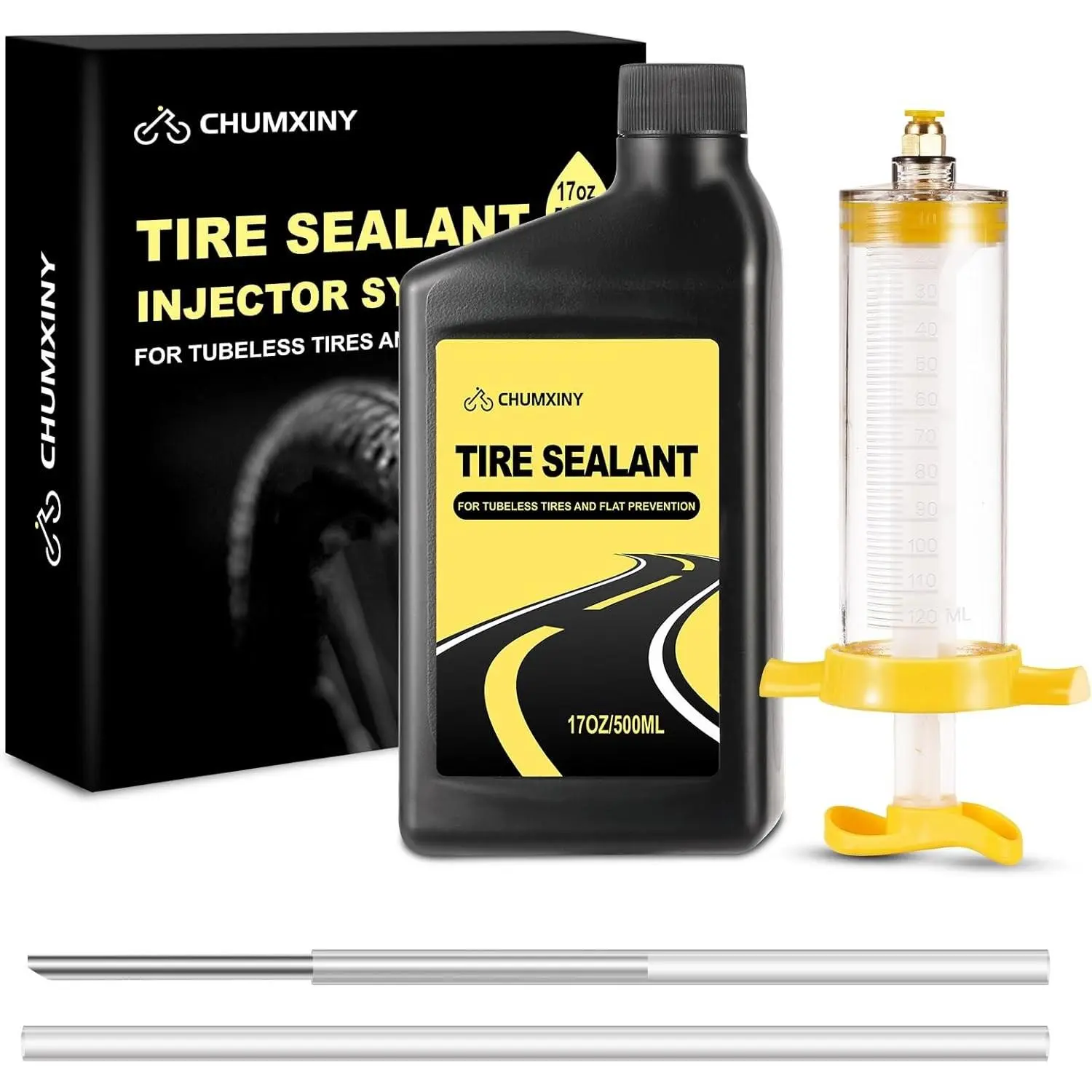 500ML Injectable MTB Tubeless Tire Sealant - Seals 6.5mm Air Holes, Suitable for Mountain Bike, Road Bike Tires