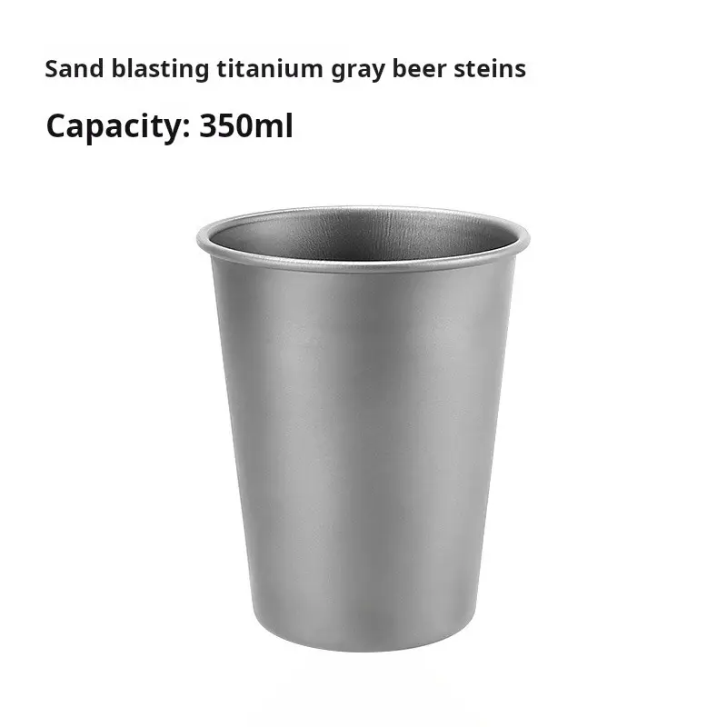 Titanium Water Cup 350ML/12oz, Stackable Premium Metal Drinking Cup, Reusable Beer Juice Cup, Ideal for Home Parties Camping Outdoor