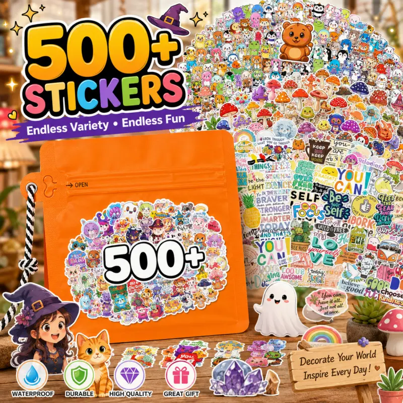 1000-piece set of unique, creative graffiti-style cartoon stickers, Decal Sticker - perfect for DIY decorating journals, notebooks, phone cases, gift boxes, and greeting cards. Ideal gifts for back-to-school, graduation, Christmas, Halloween, and more.