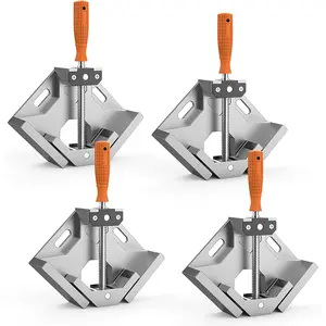 Angle Clamps, 4 Pack Single Handle 90° Aluminum Alloy Corner Clamp,Clamps for Woodworking Adjustable Swing Jaw,Woodworking Tools Photo Frame Vise Holder