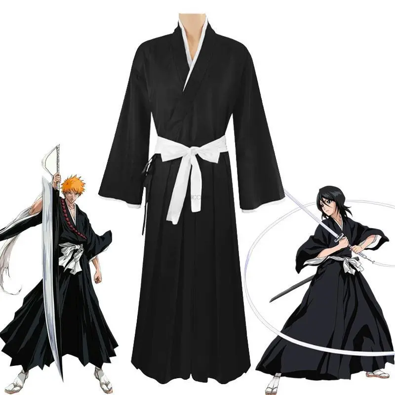 Bleach Anime Cosplay Rukia Kurosaki Ichigo Die Pa Soul Society Shinigami Kimono Thousand-Year Blood War Full Outfit Costumes