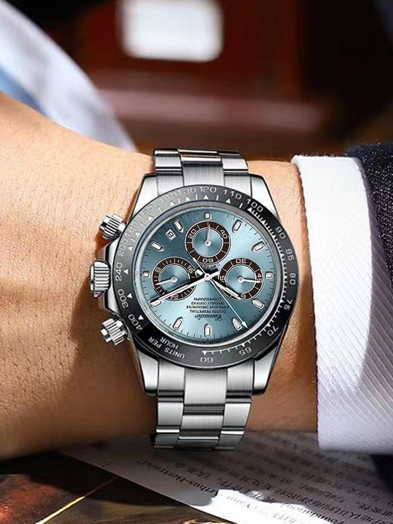 Men's Business Fashion Analog Quartz Watch, Fashion Watch for Party, Daily Clothing Decor, Trendy All-match & Exquisite Watch for Birthday Gift with Box, Business Fashion Watches