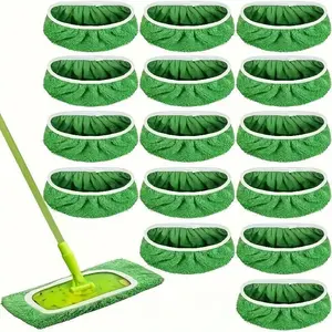 2026 New 15-Pack Reusable Microfiber Mop Pads, Washable Dry Sweeping Cloths, Wet Mopping Household Replacement Cleaning Pads