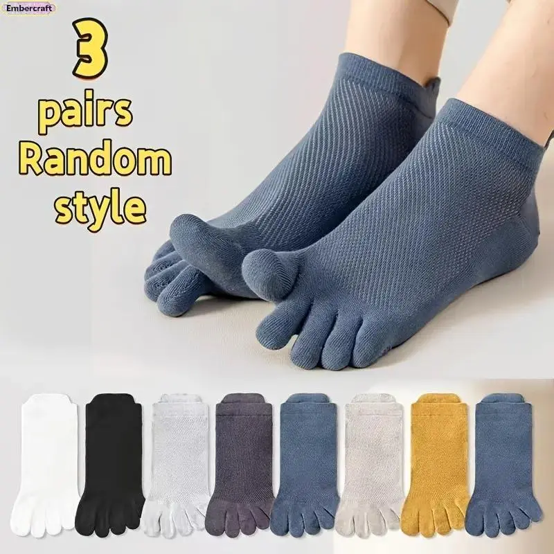 Viral Men's Five-Toe Socks 6 Pairs/3 Pairs, Aesthetic Split-Toe Athletic Socks, Breathable Summer Mesh, Sweat-Wicking Non-Slip Sports Socks, Comfy Running Gym Workout, Hiking, Training, Everyday Wear Must-Haves