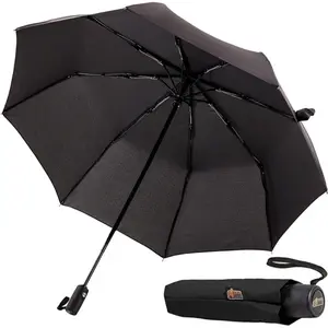 Windproof Compact Stick Umbrella for Rain, Travel One-Click Automatic Open and Close, Lightweight, Portable, Strong Reinforced Fiberglass Ribs, Easily Collapsible