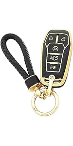 Key Fob Shell Case Replacement Fits for Ford F150 F250 2015 2016 2017 FCC ID:M3N-A2C31243300 P/N:164-R8117 Keyless Entry Remote Control 5 Button Pad Cover