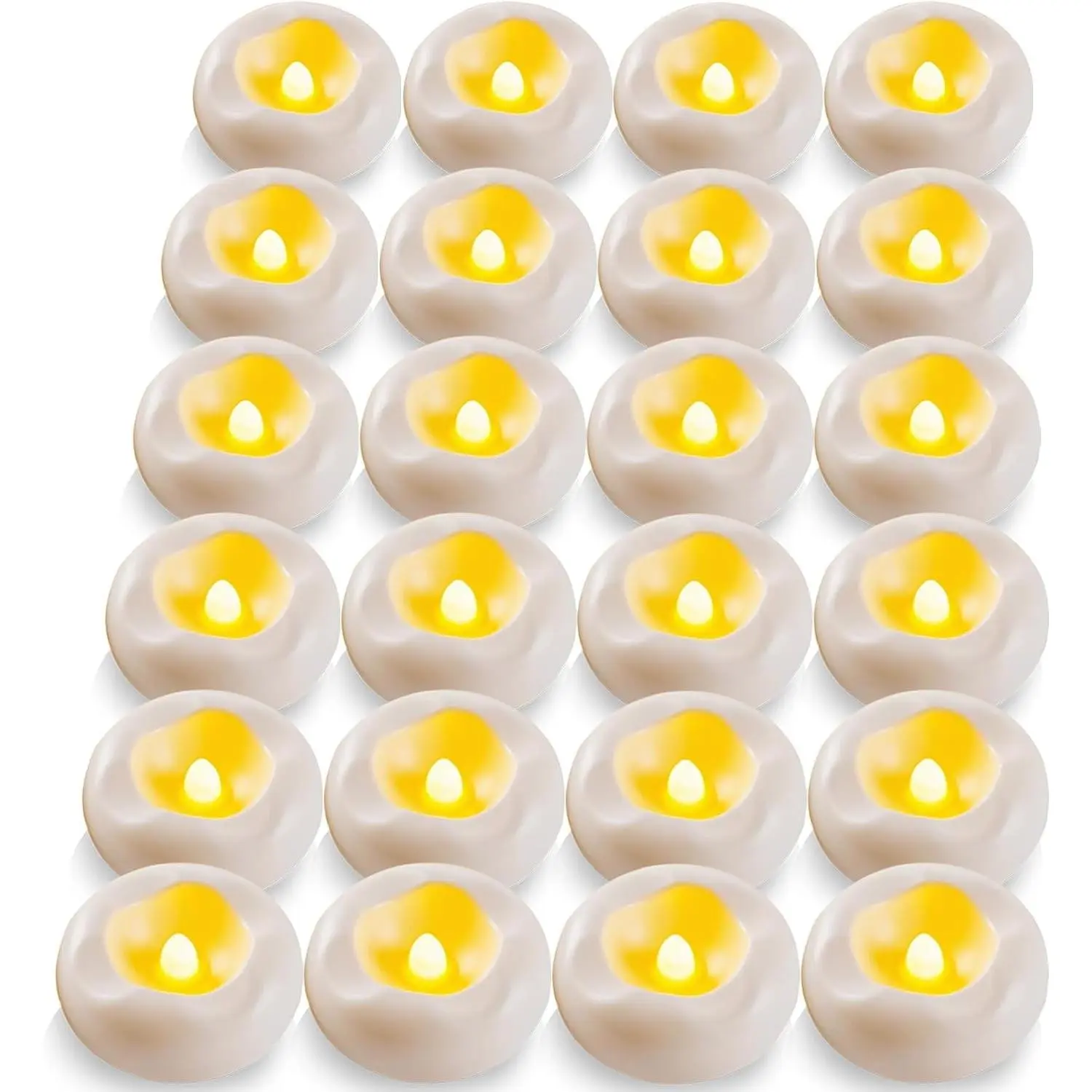 Floating Candles Water-Activated 200+ Hours LED Candle for Centerpieces Waterproof Flameless Plastic 2.3" White Battery-Operated Candle for Cylinder Vases Table Decorations Wedding Pool Party 24PCs