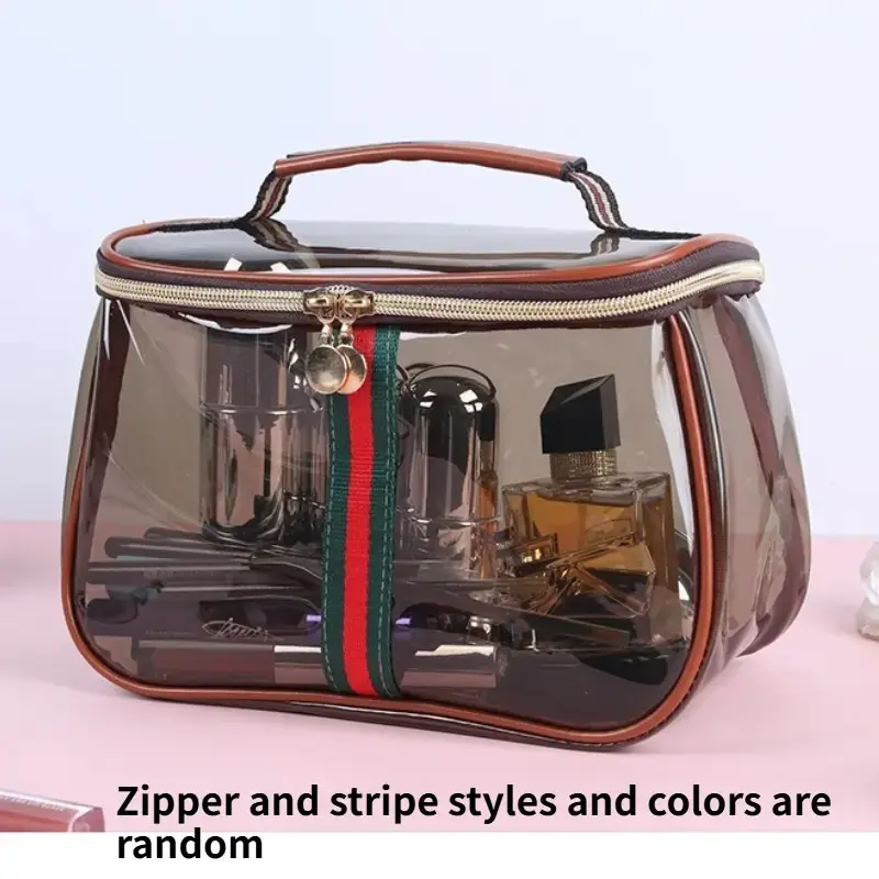 New Transparent Makeup Bag for Women, Large Capacity Cosmetic Bag, Waterproof Travel Toiletry Bag with Zipper, Clear Cosmetic Bag, Cosmetic Travel Bags
