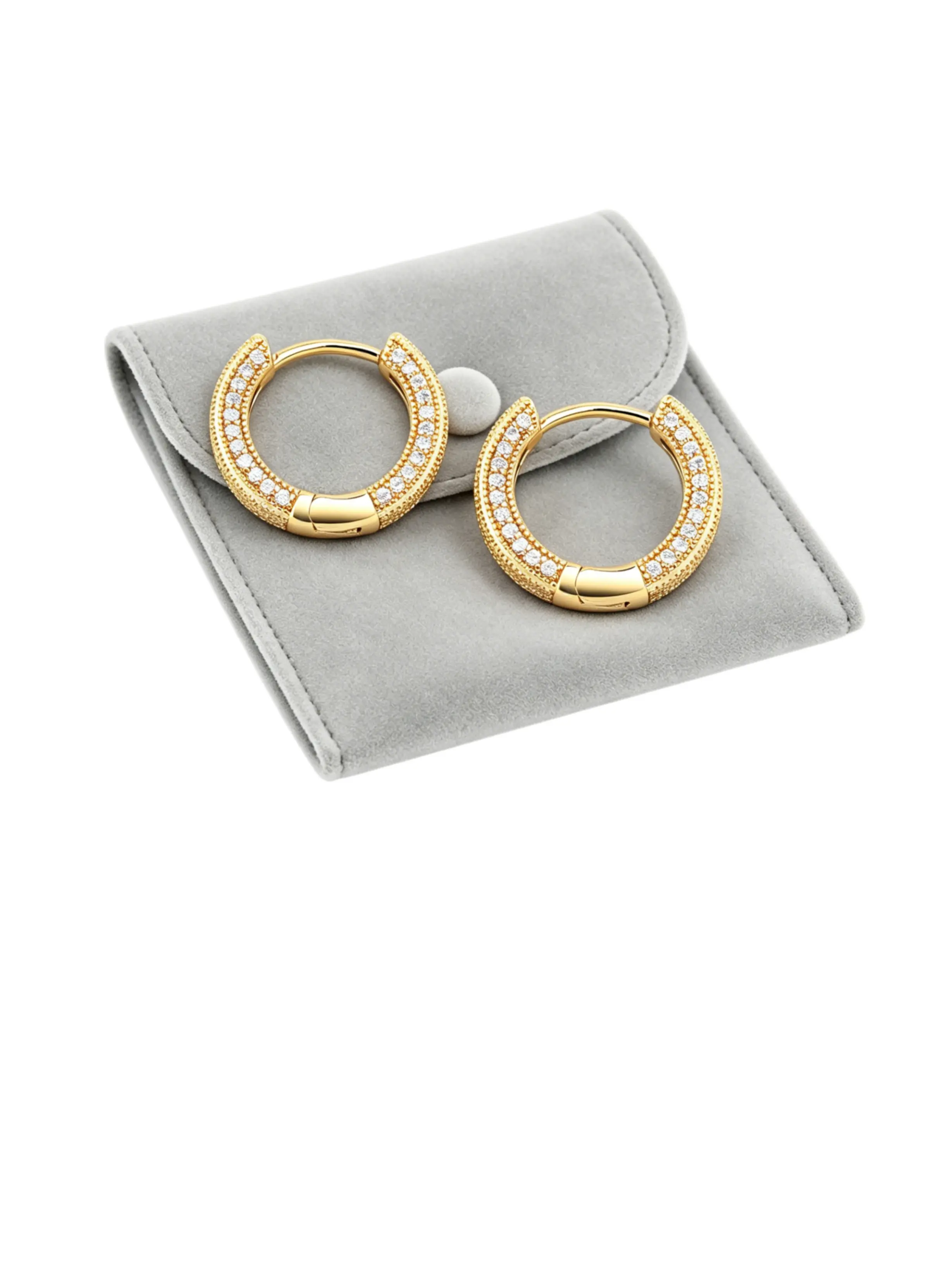 Huggie Hoop Earrings for Women, Full Pave Zircon, 14K Gold Plated & Silver Tone, Daily Party Jewelry, Mother’s Day Holiday Gift