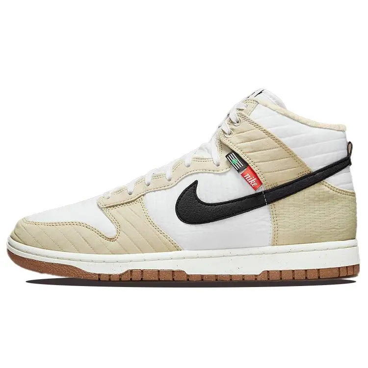 Men's Nike Dunk High Toasty Rattan High-Top Trainer - Light Brown & White Athletic Casual Footwear, Recycled Materials, Verifiable Credentials & Global Authentication Support