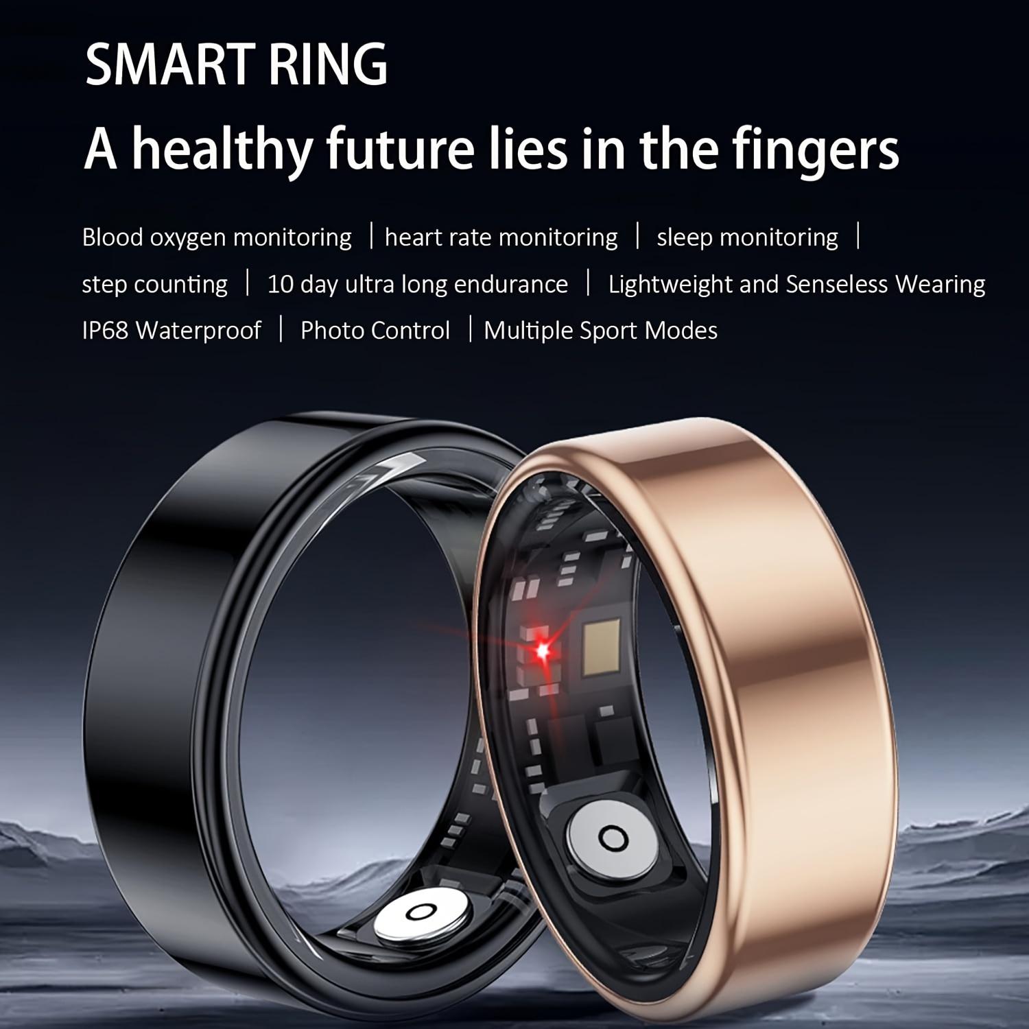 Fitness Tracker Smart Ring - Stainless Steel with Sleep Monitoring - Multiple Exercise Modes - Wireless Connection - USB Charging ultrahuman