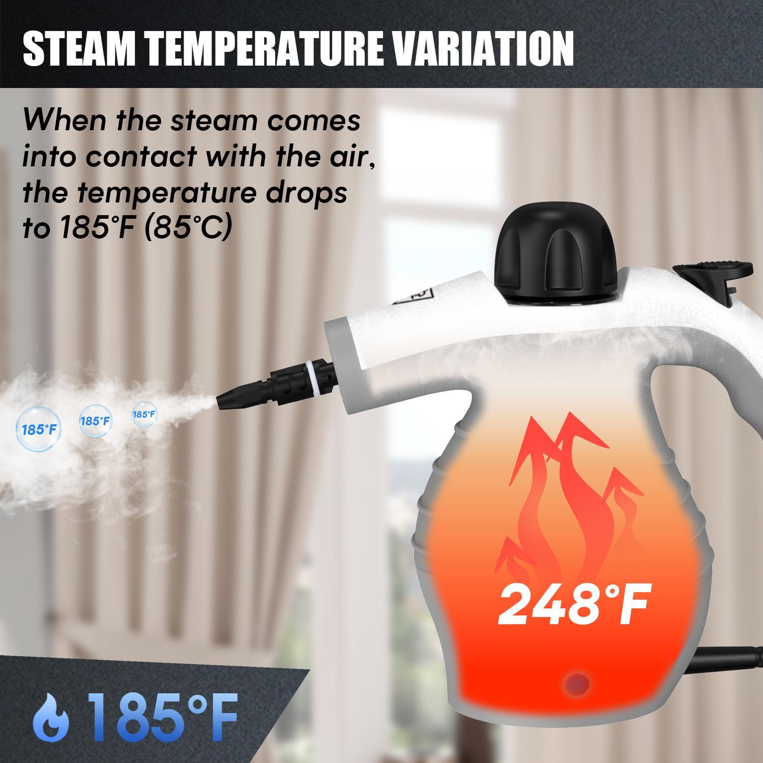 Pressurized Handheld Steam Cleaner, 1 Count Multi-purpose Steamer for Home Use with 9 Attachments To Remove Tough Stains on Car, Upholstery, Grout, Stovetop Handheld Steam Cleaning, Cleaning Tools