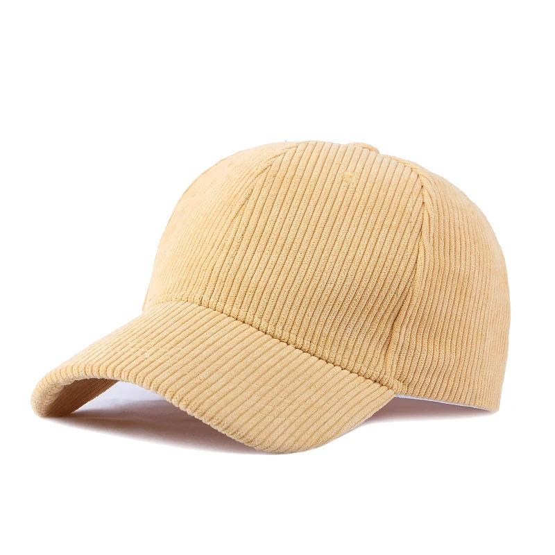 New autumn and winter solid color corduroy baseball cap for men and women, simple duckbill cap