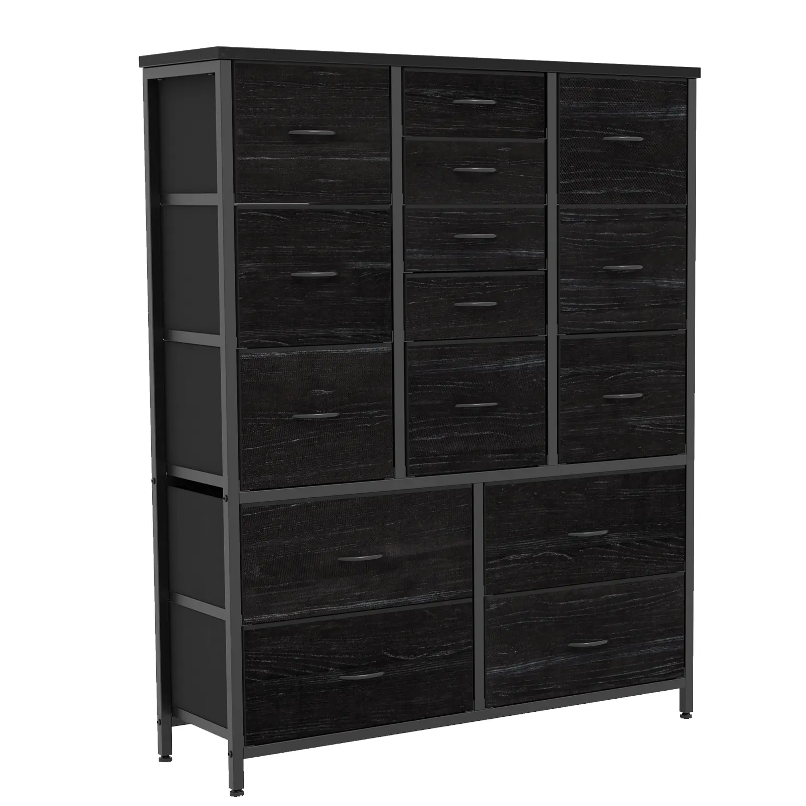 Tall Dresser for Bedroom with 15 Drawers, Chest of Drawers with Fabric Bins, Clothing Storage Organizer, Fabric Closet Dresser for Living Room