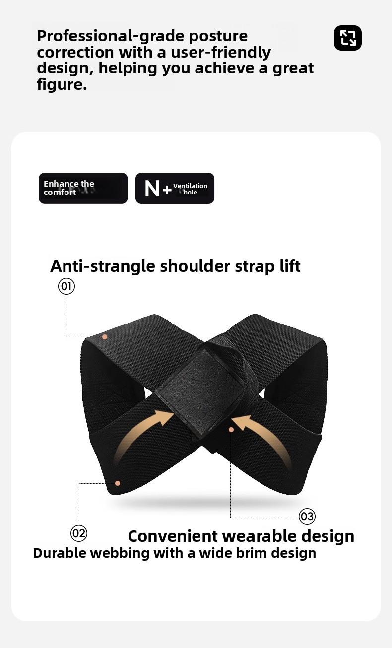 Open Shoulder Strap Fitness Posture Corrector Strap Posture Correction Straight Back Enhance Temperament Invisible Wearable Unisex Children's Posture Corrector Strap