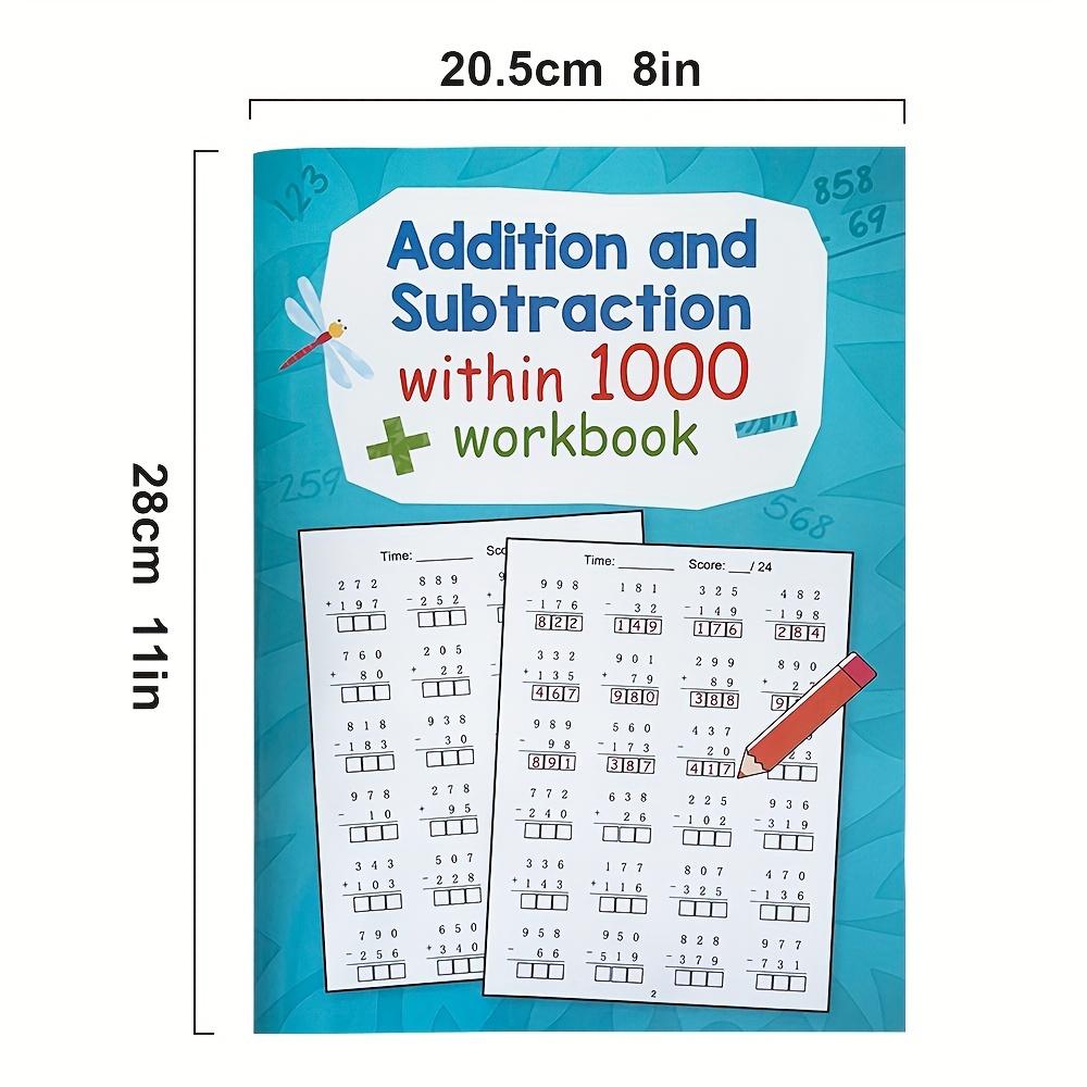 32 Page Math Workbook for Kids Up to 1000, Fun Addition and Subtraction Activities, Perfect for Early Math Skills Learning