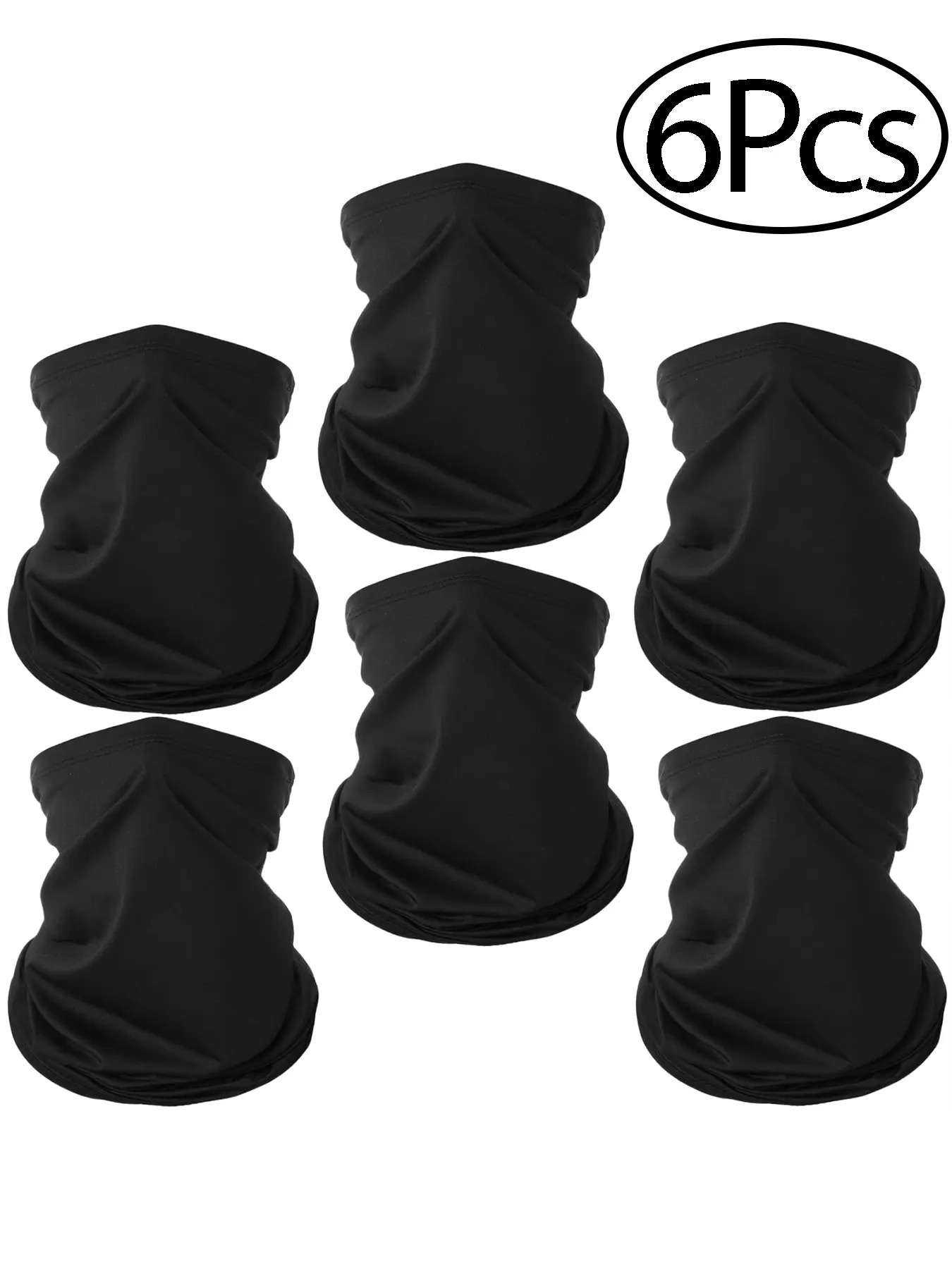 6Pcs Breathable Neck Tube Scarf Mask Neck Gaiter for Outdoor Activities - Sun Protection, Dustproof, and Moisture-Wicking - Ideal for Cycling, Hiking, Running, Fishing, and More - Unisex Design