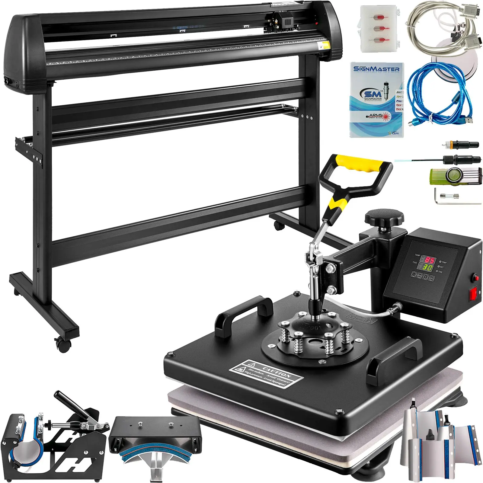 VEVOR 8 In 1 Heat Press Sublimation Machine 53" Vinyl Cutter Cutting Plotter